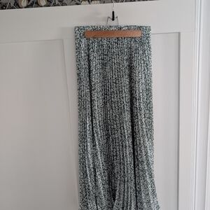 In Bloom Green and White Maxi Skirt